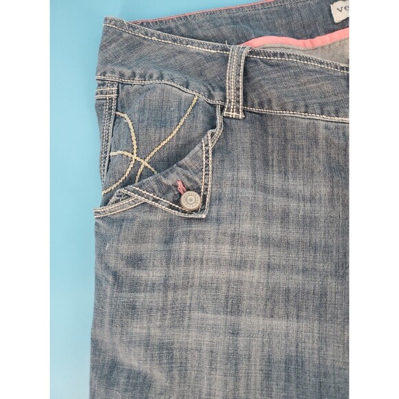 Womens Denim Shorts Sz 20 Embroidery Stacked Waist Light Wash High Waist - Picture 11 of 13